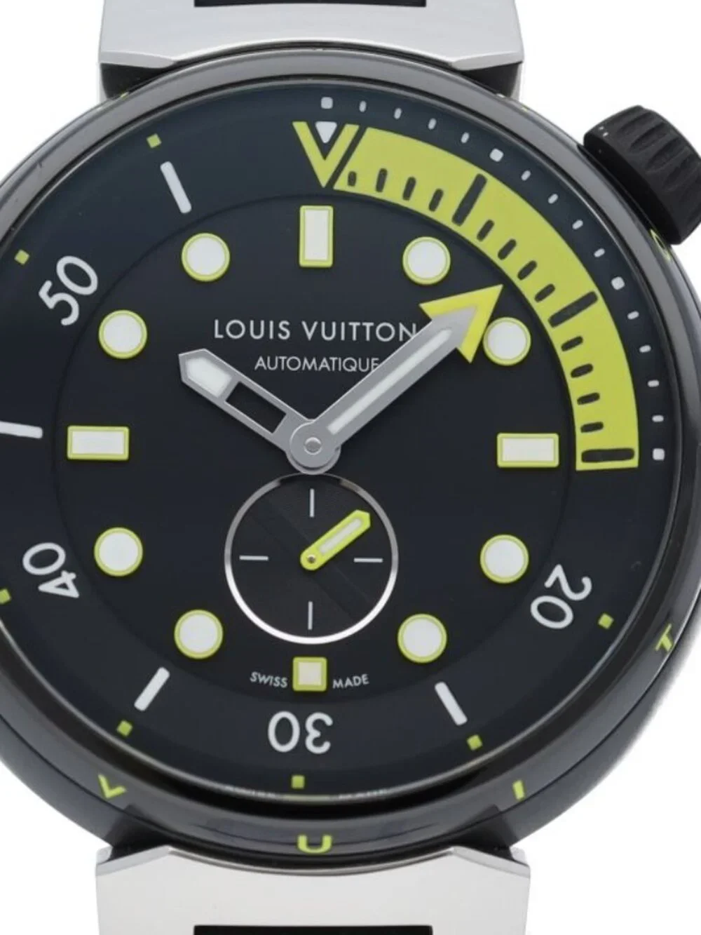Louis Vuitton Tambour Street Diver Neon Black Watch Box SS - Picture 1 of 7